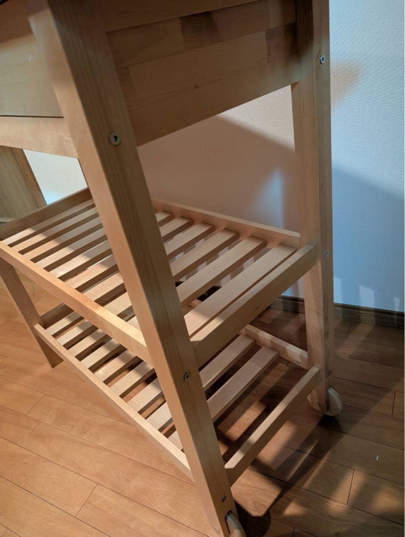 【送料込】IKEA フォルホイア キッチンワゴン 収納木製家具 動く棚 引き出し