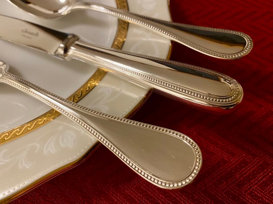 【ラス1☆希少な極美品☆】クリストフル パール デザートサイズカトラリーセット