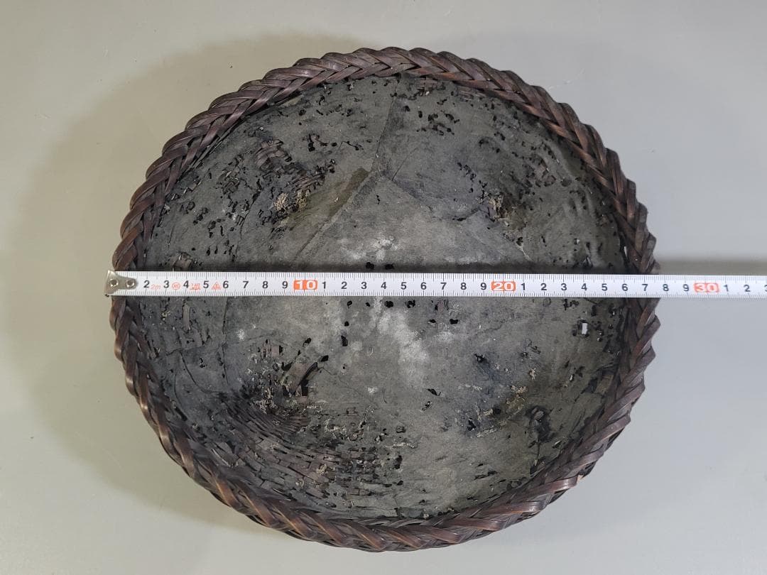 茶道具 竹籠 炭斗 時代物 DT707