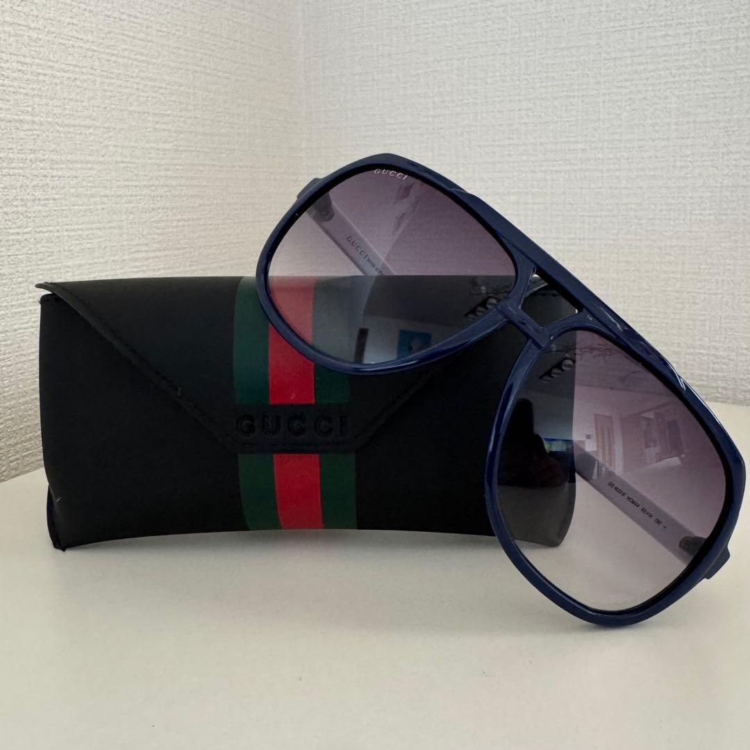 グッチ GUCCI サングラス アビエーター ブルー