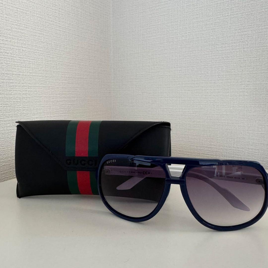 グッチ GUCCI サングラス アビエーター ブルー