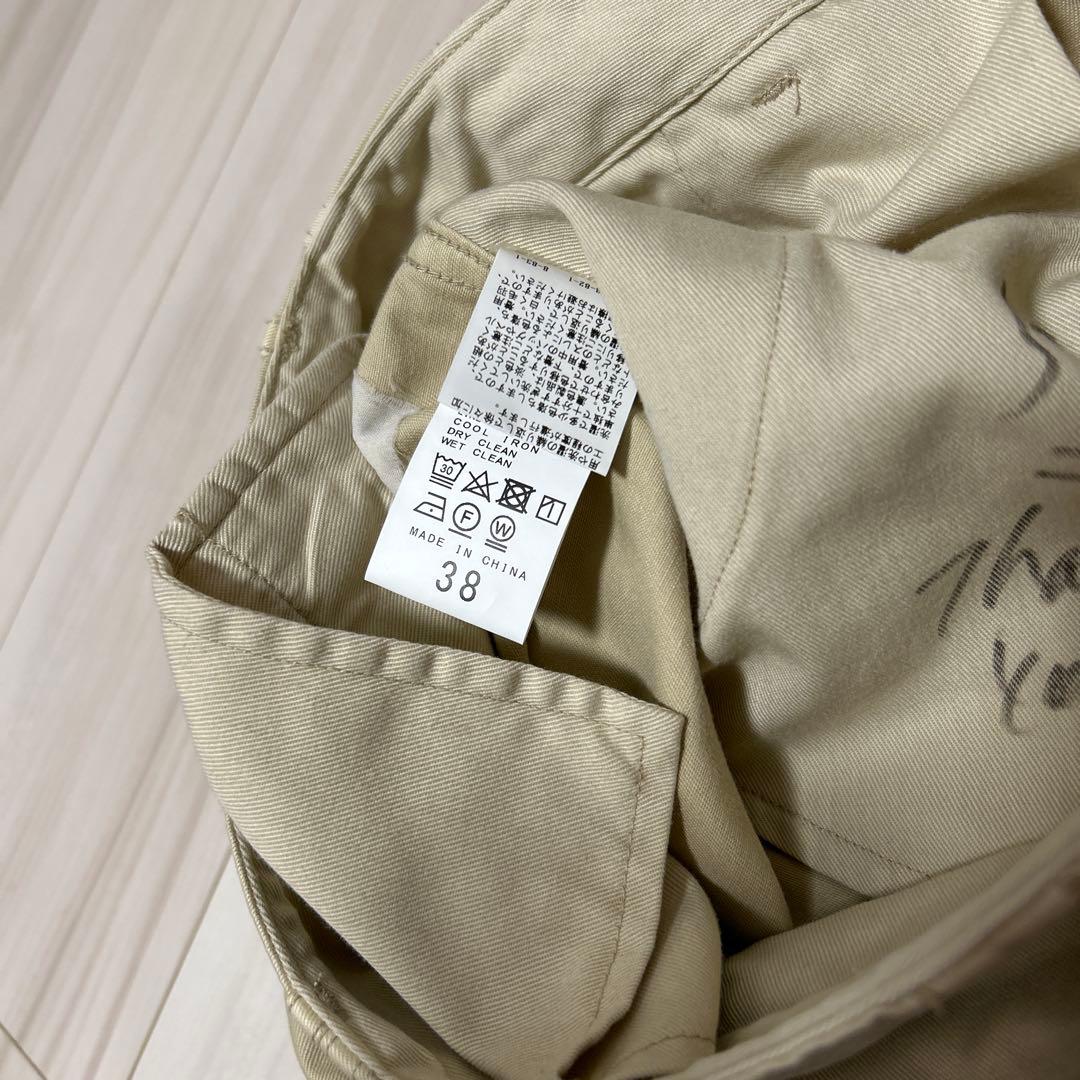 最終値下げ！Higuchi×S チノワイドパンツ　ベージュ　サイン入り