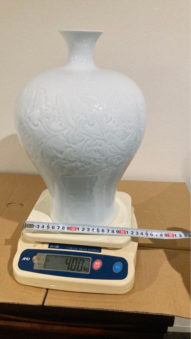 人間国宝 奥川忠右衛門　白磁花瓶