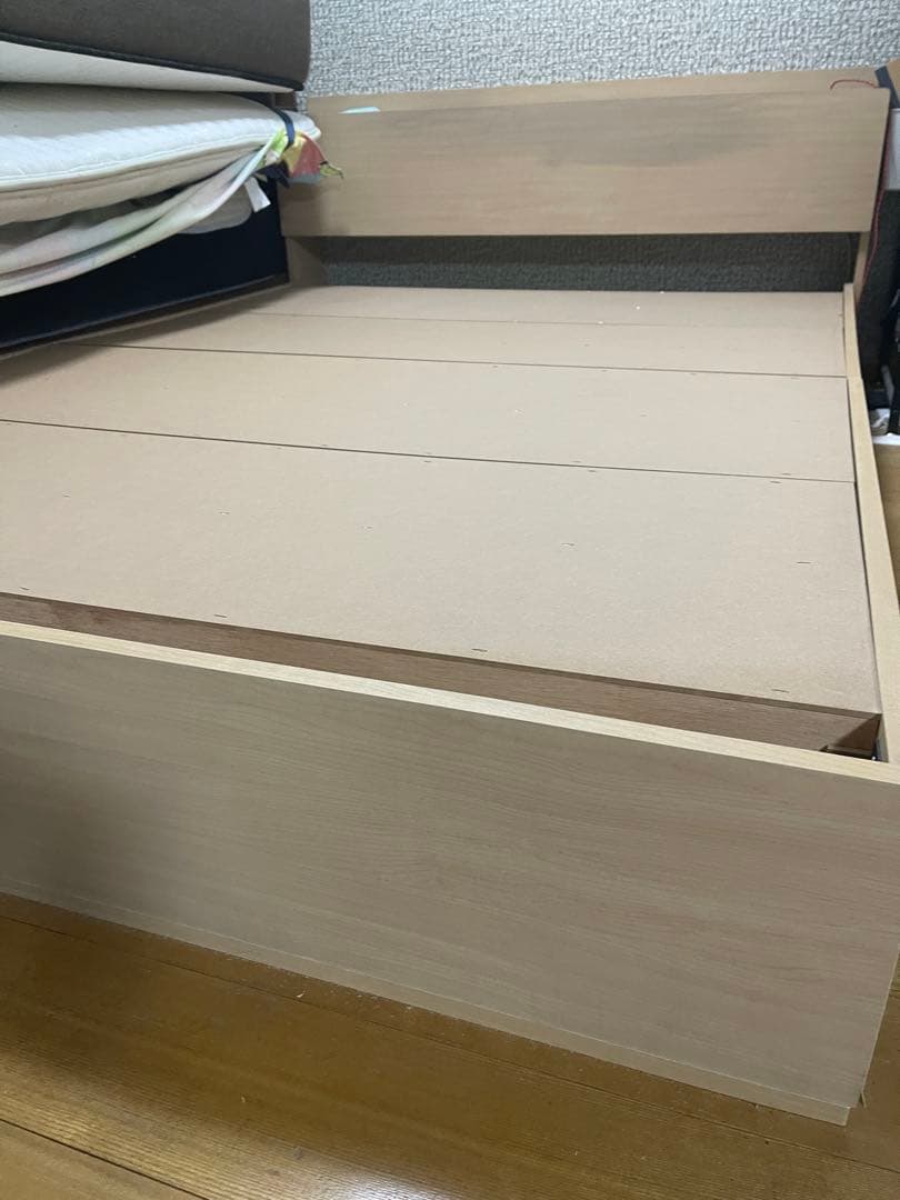 ナチュラル木製ダブルベッドフレーム