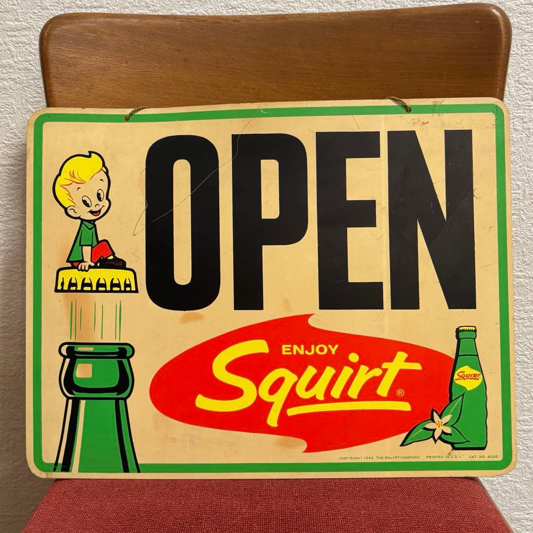 【Squirt スクワート】ヴィンテージ両面プラスチック製看板