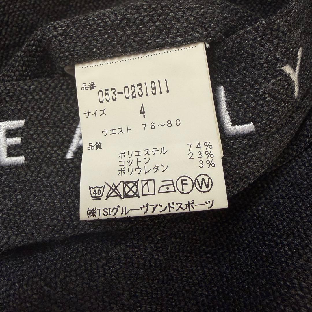 パーリーゲイツ　パンツ　M〜L相当　チャコールグレー　秋冬　グレー　コットン　4