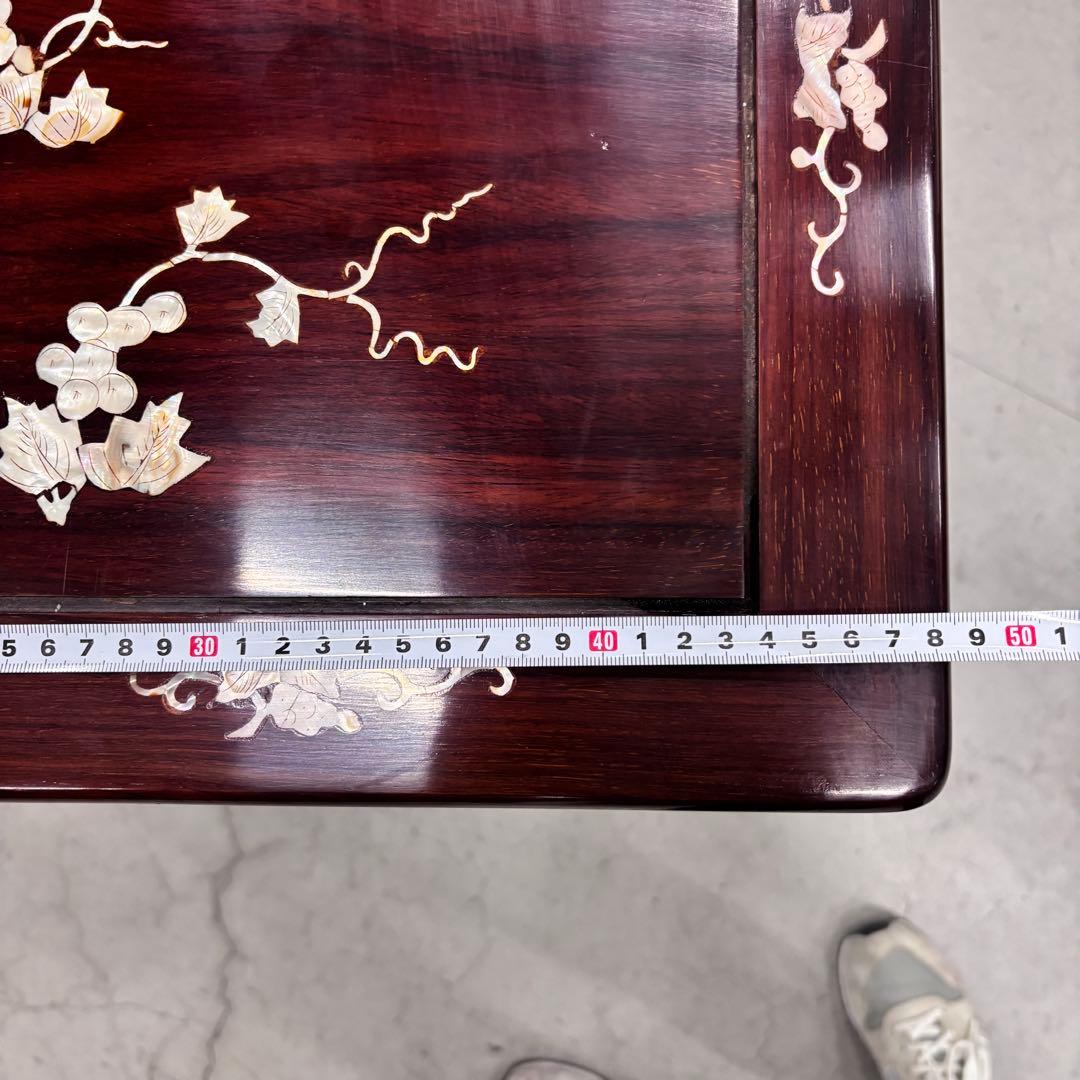 螺鈿家具 螺鈿細工 唐木 花梨 引き出し 7段 チェスト 無垢材　ラデン細工