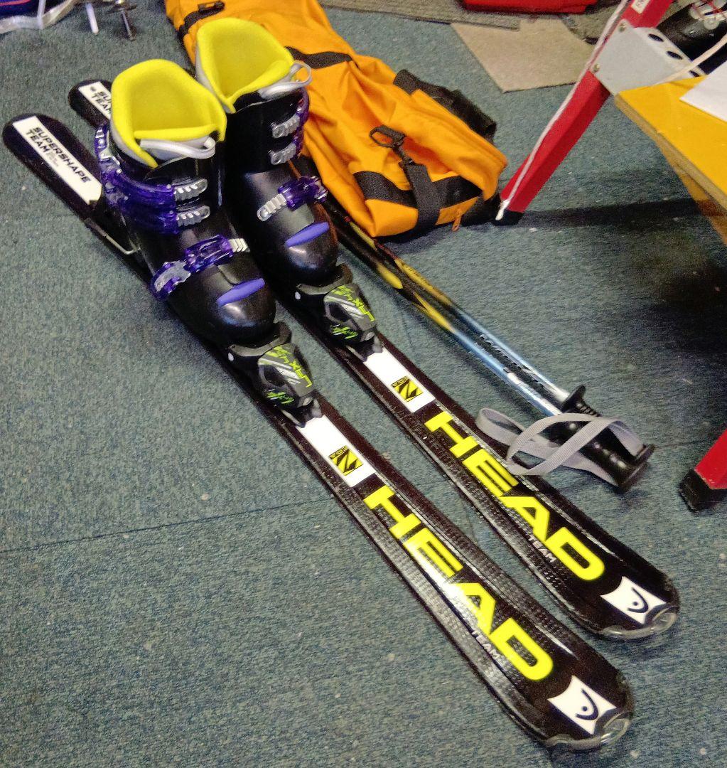 メンテナス済…調整済 HEAD TEAM スキー板とブーツ 117cm…23cm