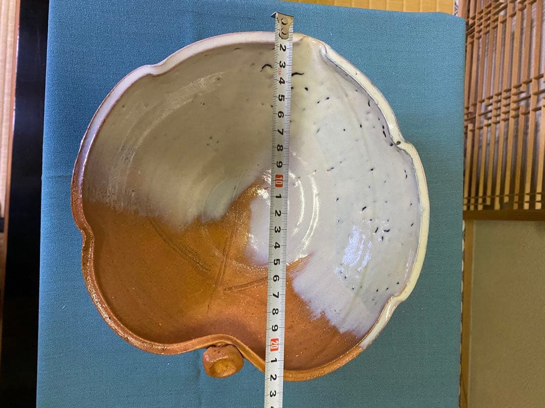 茶道具/花葉鉢 水戸逸雄 萩焼　共箱