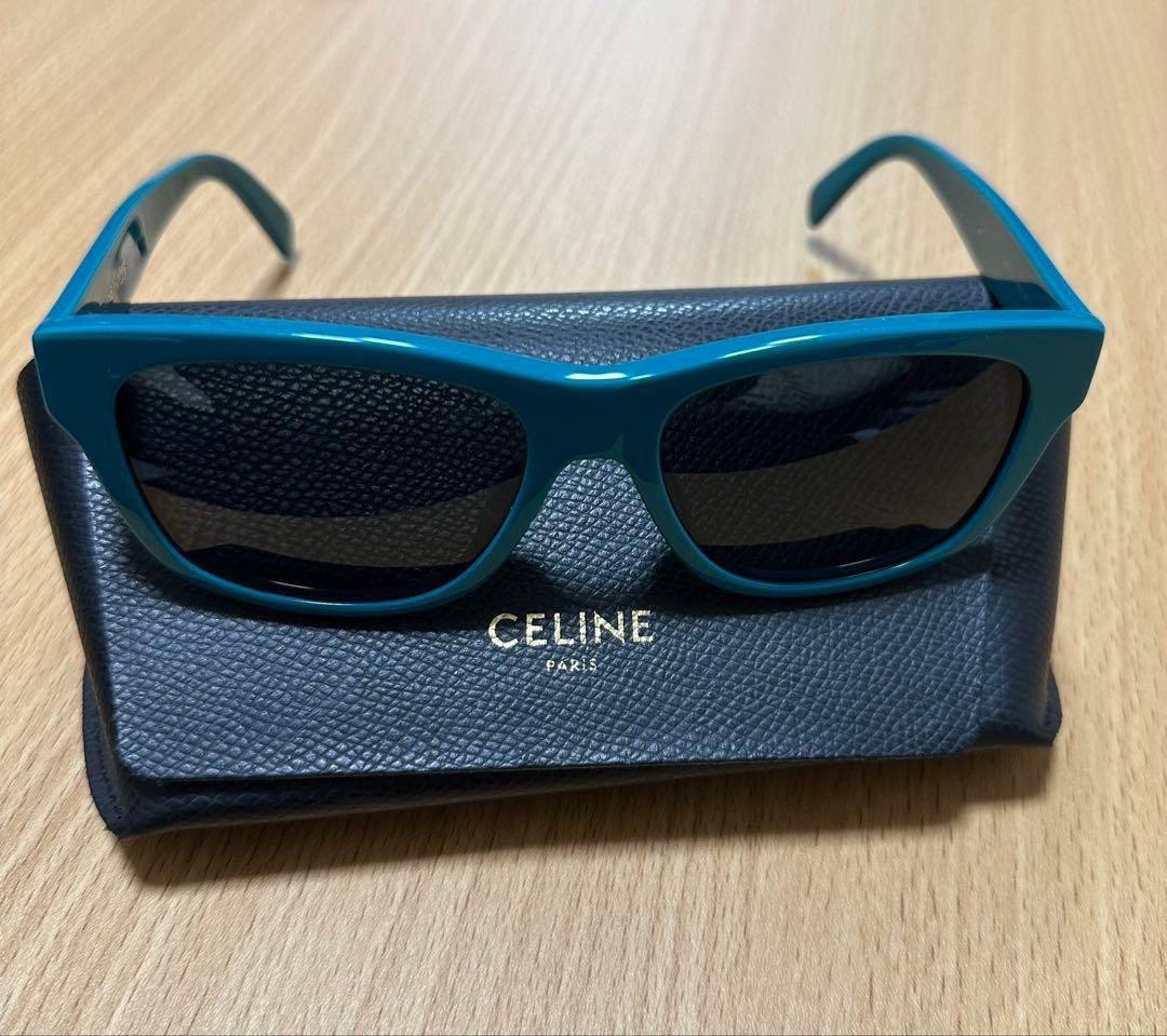 CELINE セリーヌ ロゴ サングラス ターコイズ 美品