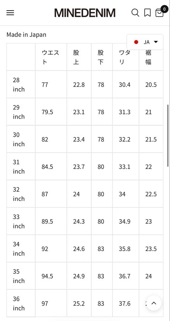 参考上代38500 MINEDENIM マインデニム　ストレートデニム　デニム