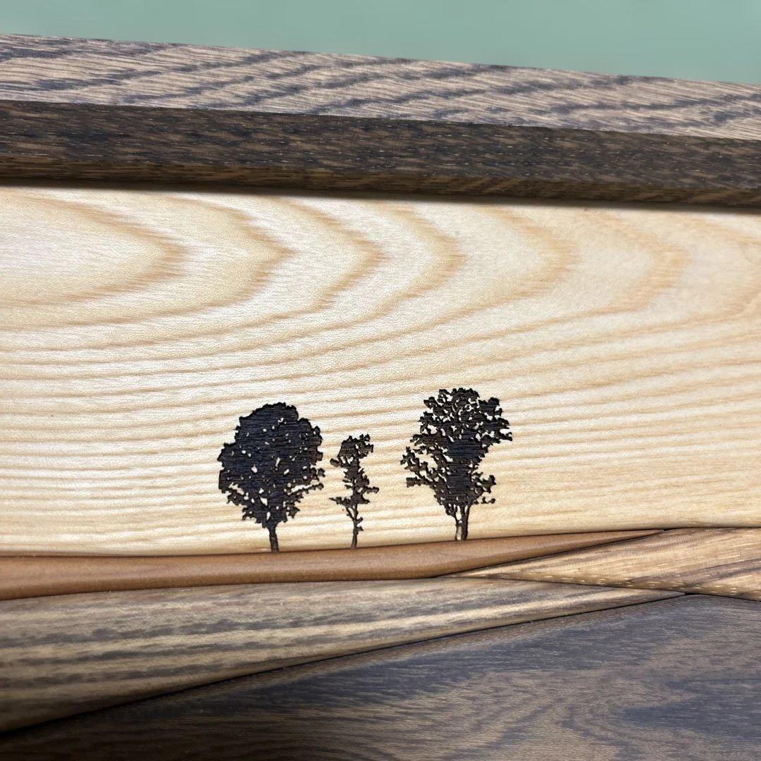 貴妃花 木製 壁飾り 美瑛 北海道 組み木の絵