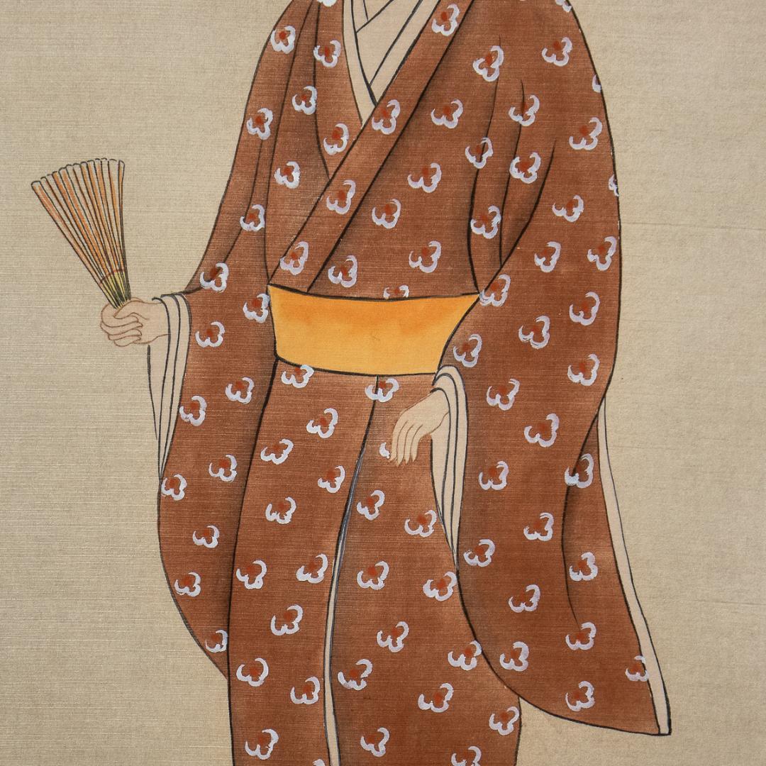 掛軸-918　中村逸夫　鹿子御影　共箱　蓮如上人像　浄土真宗