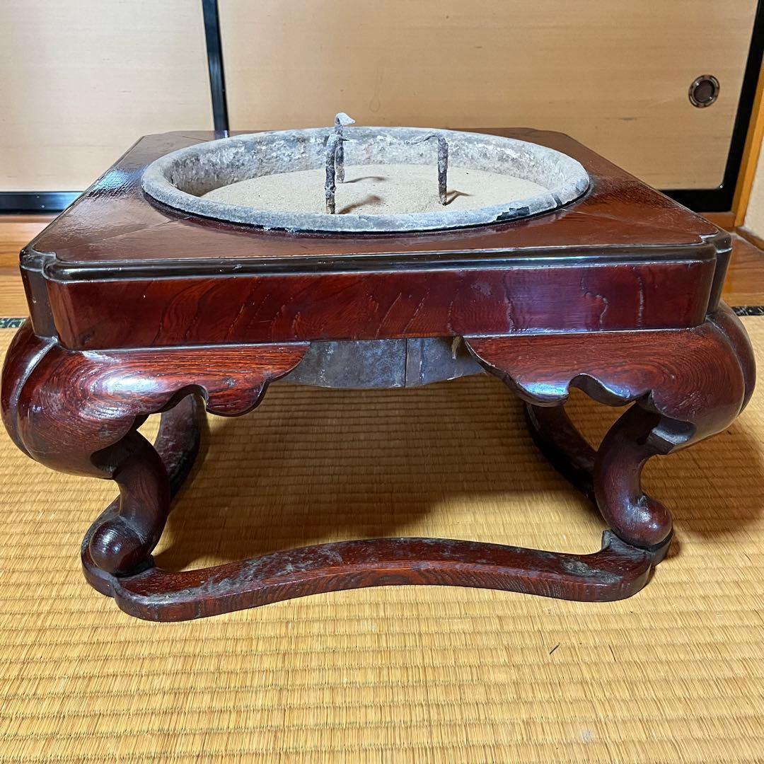 売切価格です！　ヴィンテージ　座敷用火鉢　木製　ねこ脚　四角形