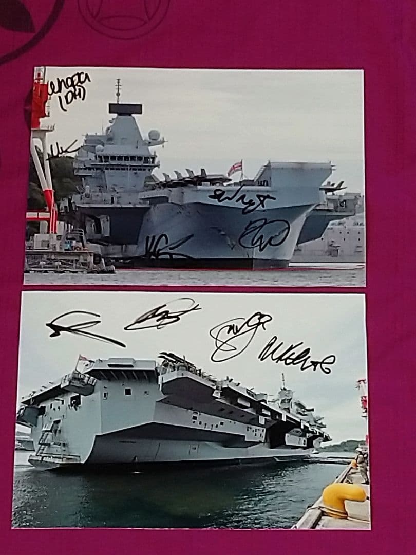 イギリス海軍プリンス・オブ・ウェールズ乗組員直筆サイン&生写真