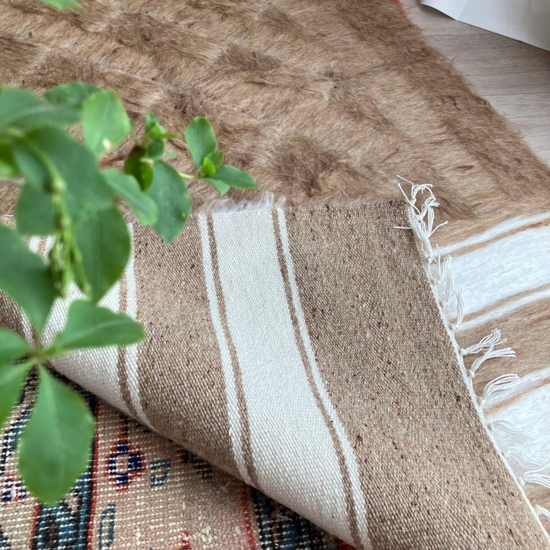 新品wool100％　キャラメル　ミルキー　バッターニエ　トルコヴィンテージラグ