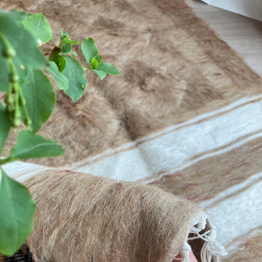 新品wool100％　キャラメル　ミルキー　バッターニエ　トルコヴィンテージラグ