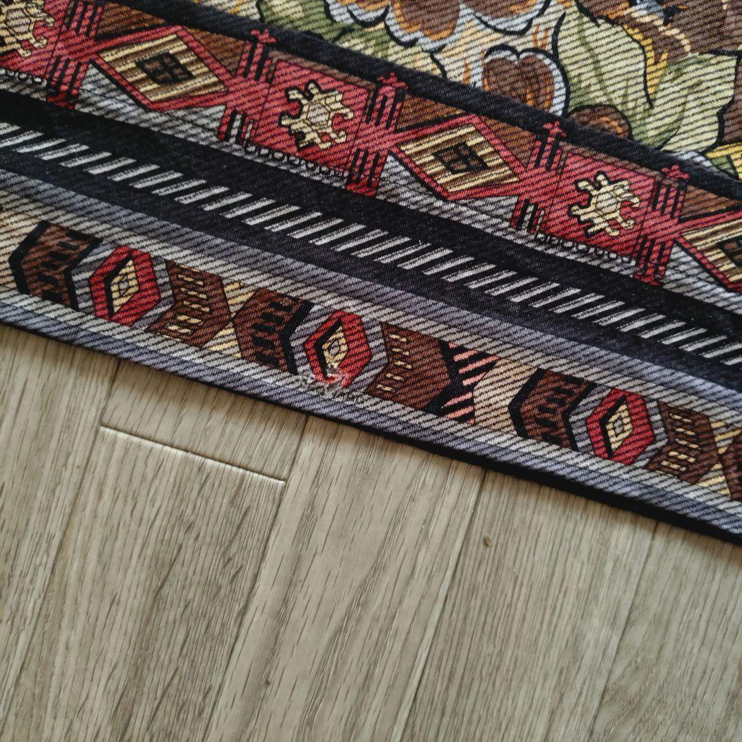 希少 LEONARD モックネック ひざ丈ワンピース ニット 総柄 LL