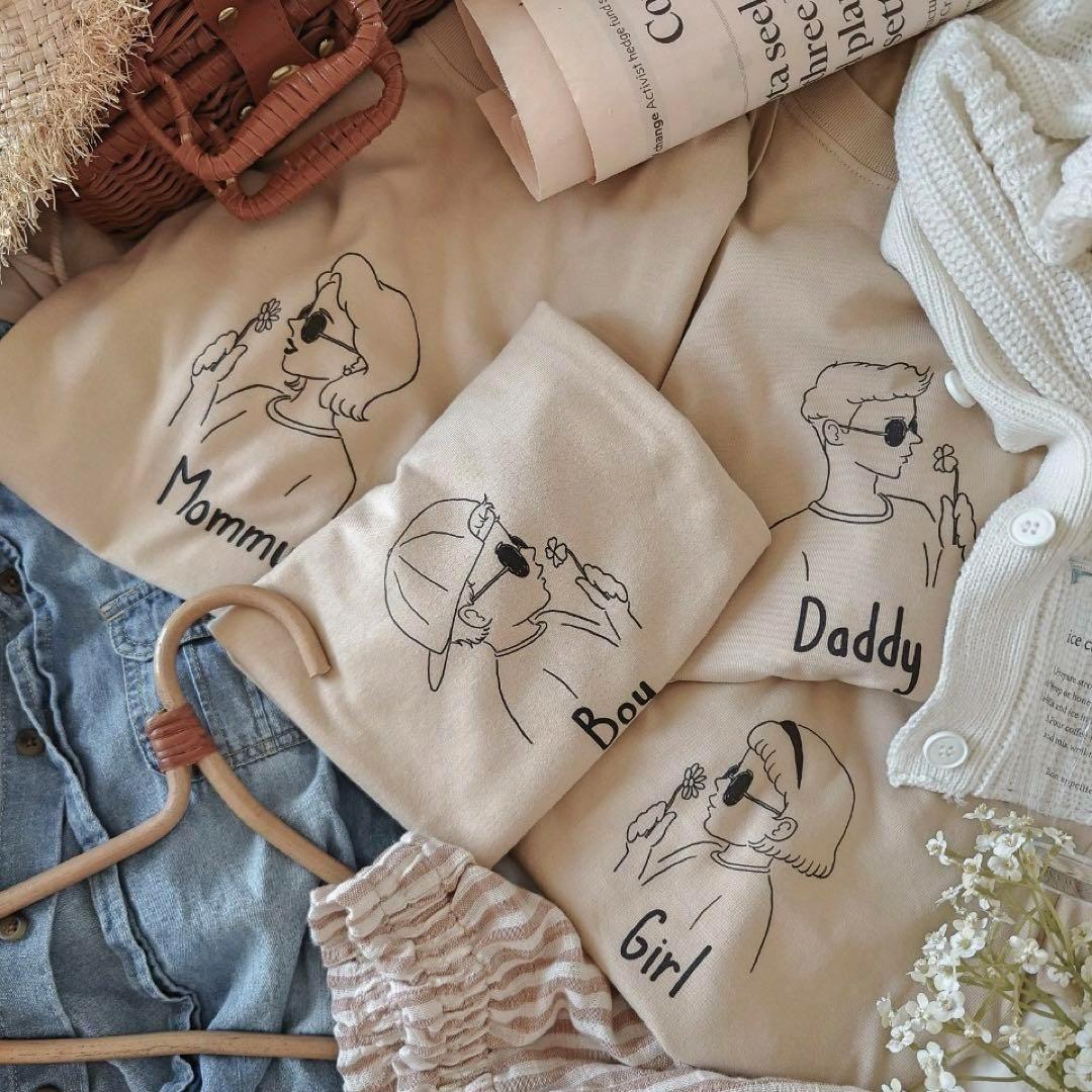 親子コーデ　親子お揃い　名前入り　名入れ tシャツ　内祝い　誕生日