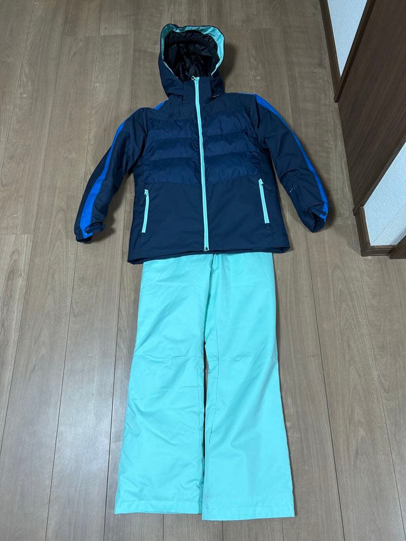 スキーウェアセット ネイビーとミントグリーン