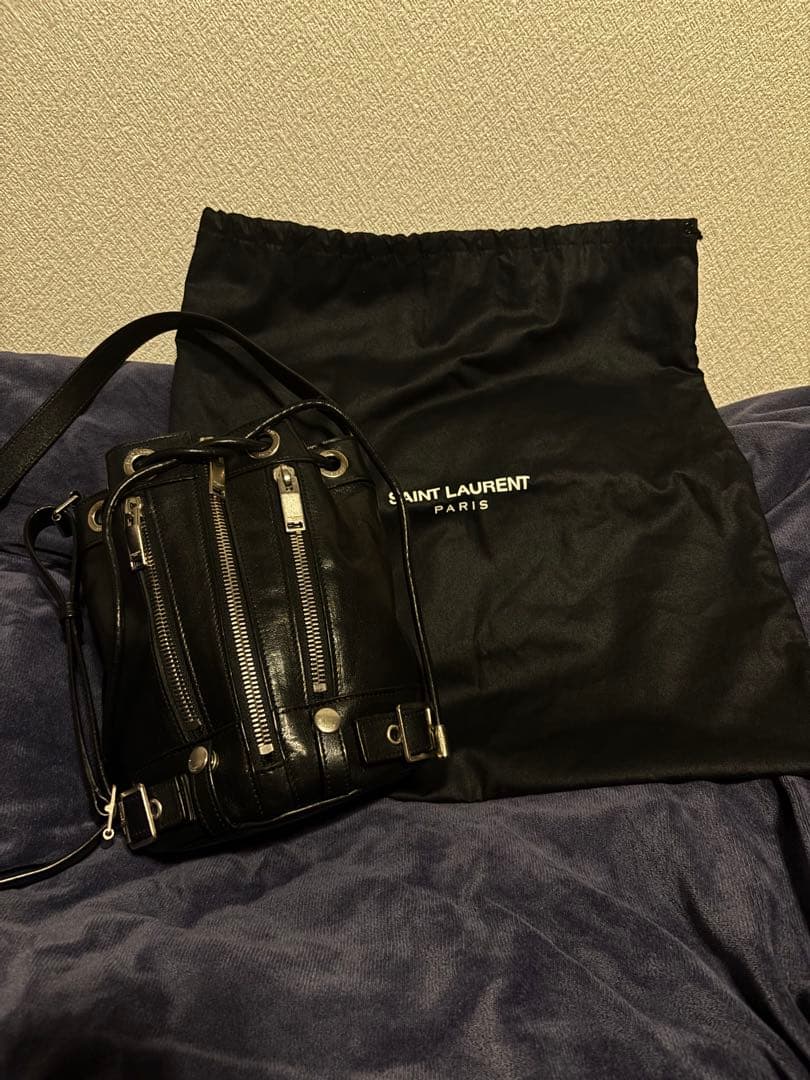 サンローラン　エディ期希少ライダースショルダーバック