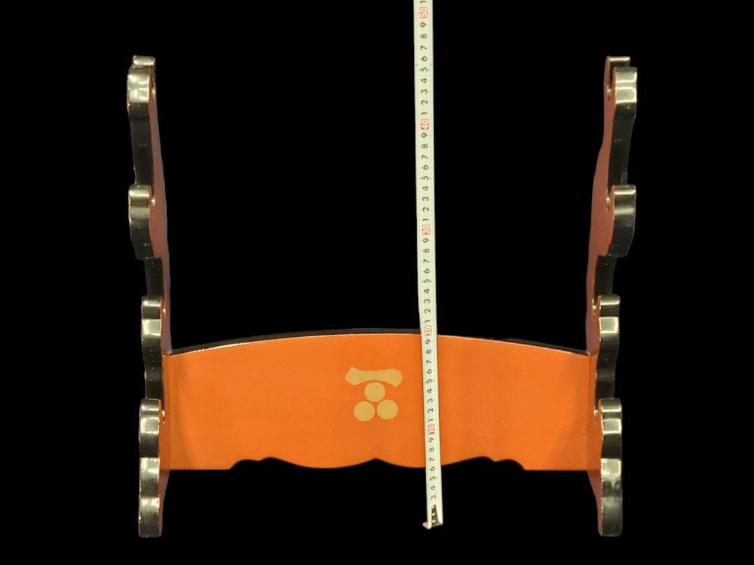 長門三つ星 家紋 刀掛け 3本掛け 約45x46x18 1.7kg 骨董1118