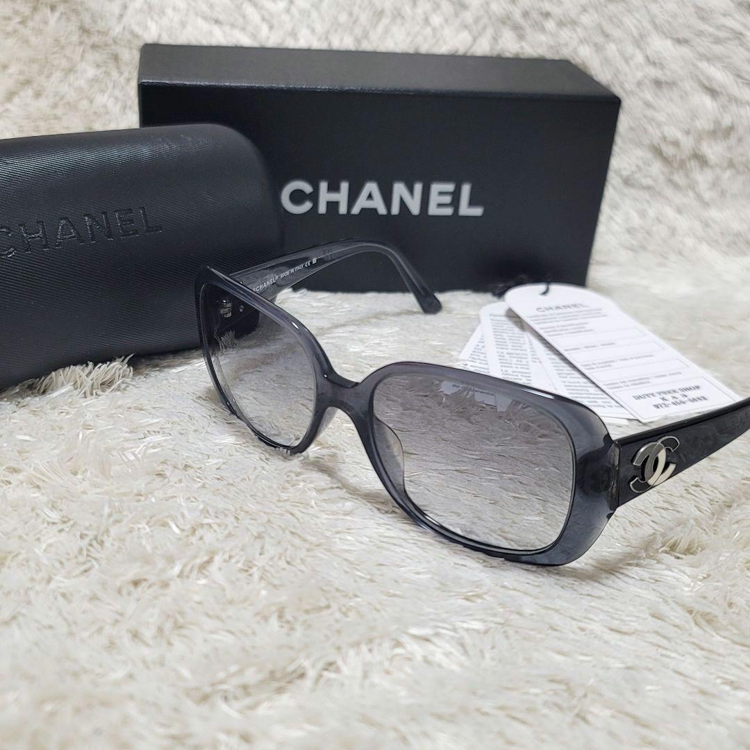 CHANEL シャネル サングラス ココマーク グレー ケース保存袋付き