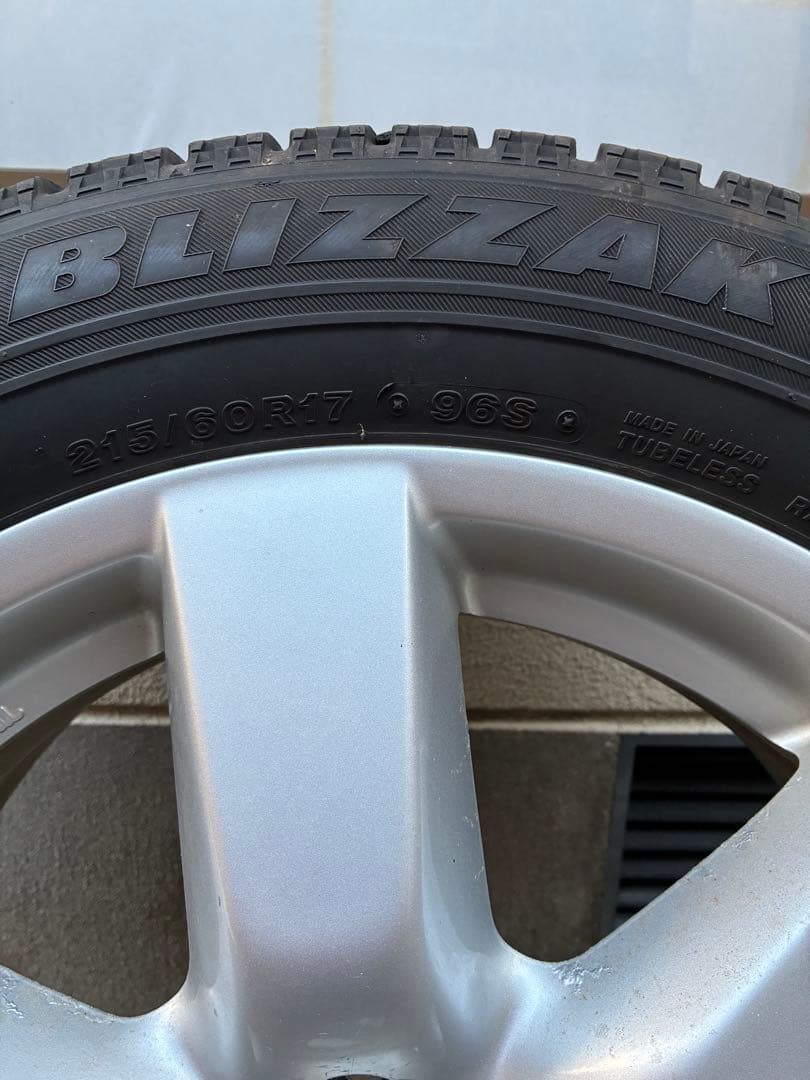 【値下げ】215/60/R17 ブリザックVRX 日産純正ホイール付き4本セット