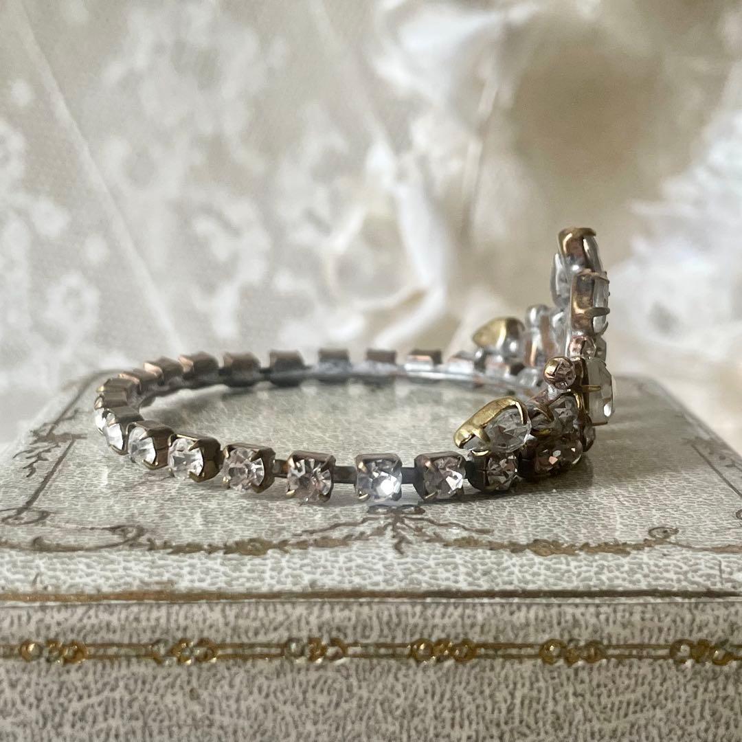 チェコガラスドールティアラA ラインストーン　フランスアンティークヴィンテージ