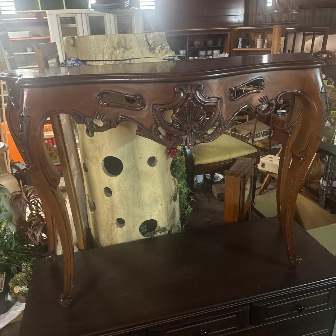 アンティーク　コンソールテーブル　マホガニー
