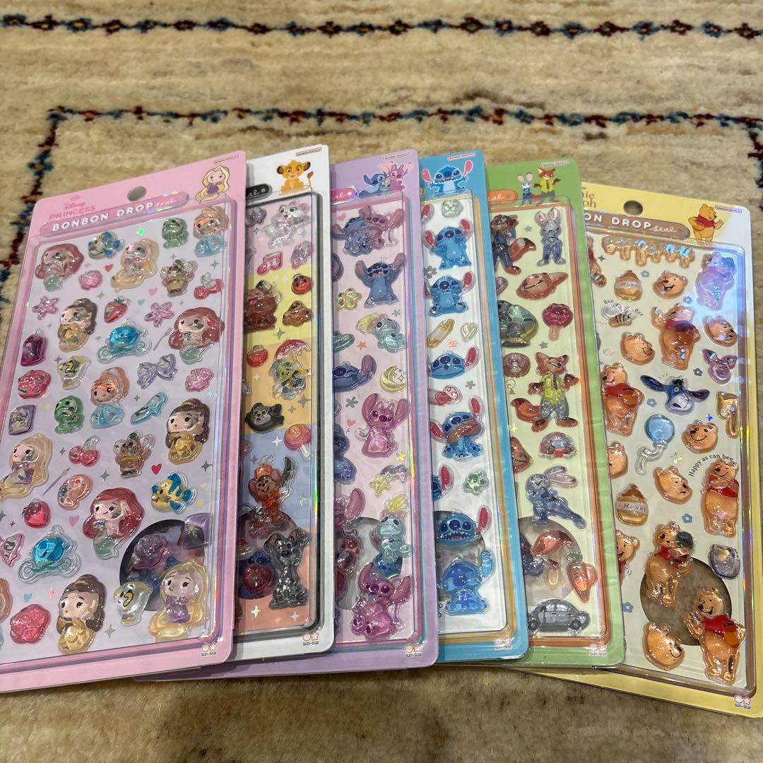 ディズニーボンボンドロップシール6パックセット
