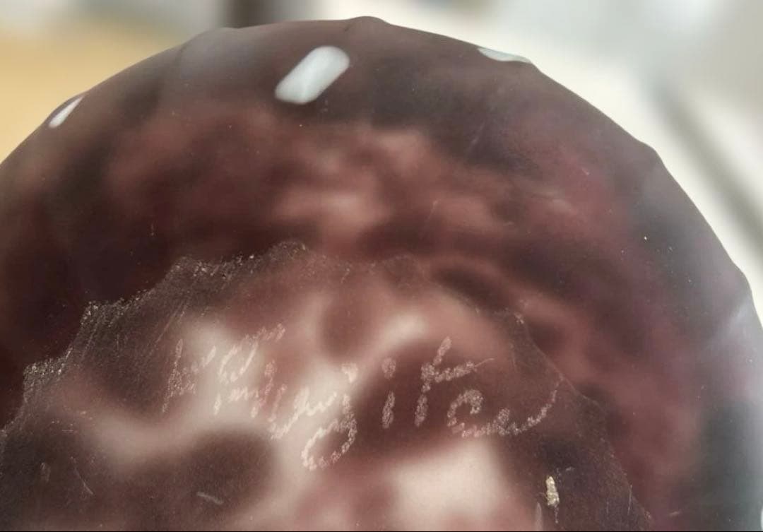 【希少】手吹き水指　藤田喬平　紫三彩