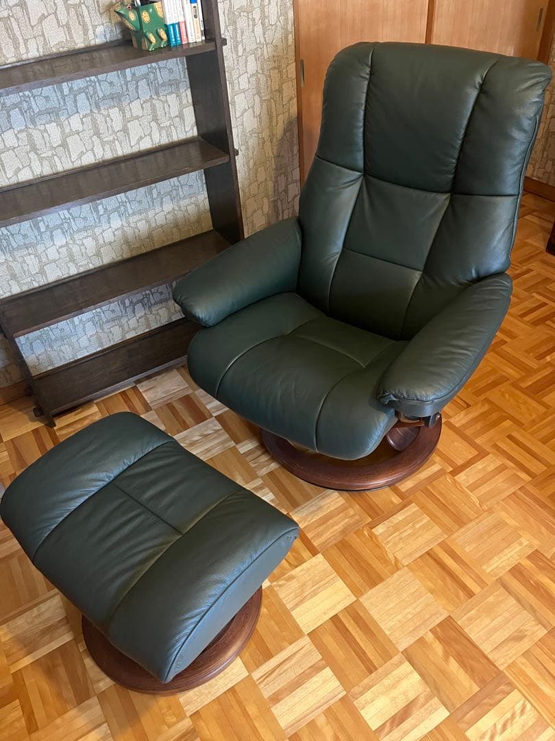エコーネス　ストレスレスチェア＆オットマン・本革・EKORNES グリーン