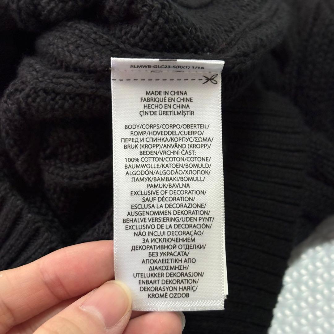 ✨大人気✨ ポロラルフローレン現行QR黒　ケーブルニットM