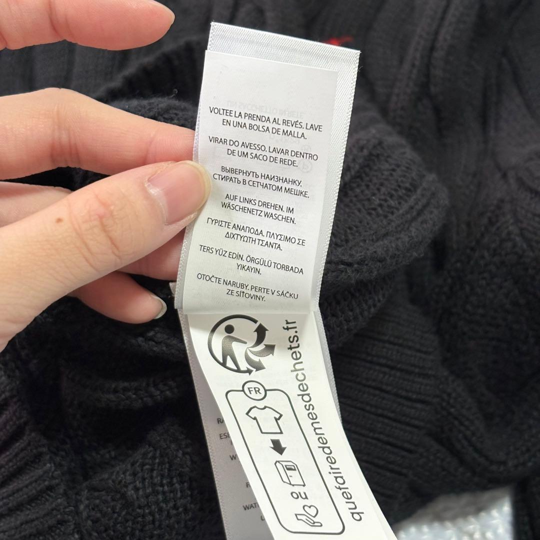 ✨大人気✨ ポロラルフローレン現行QR黒　ケーブルニットM