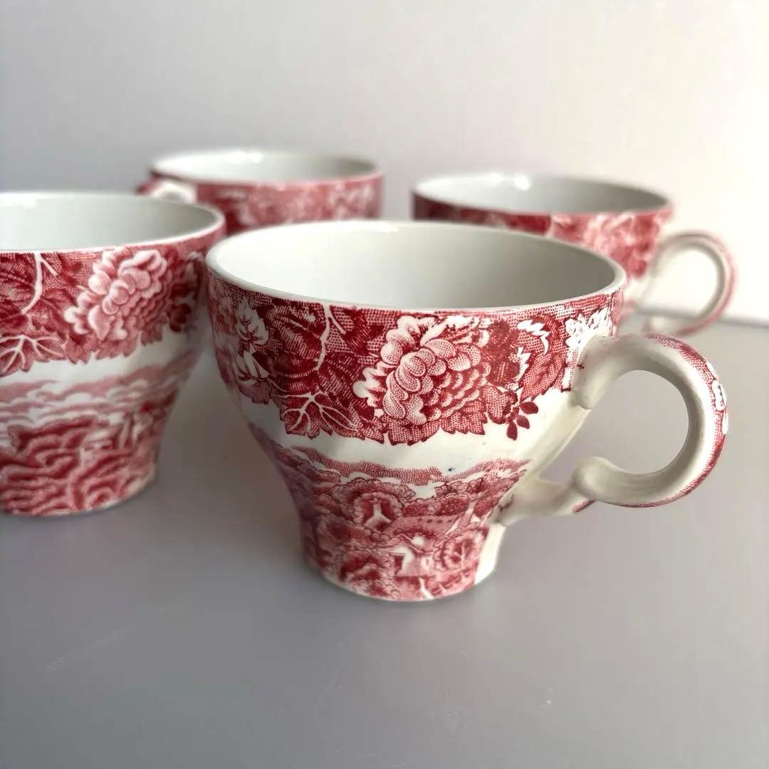 Wood&Sons/ティーカップ&ソーサー4客/エノクウッズ レッド