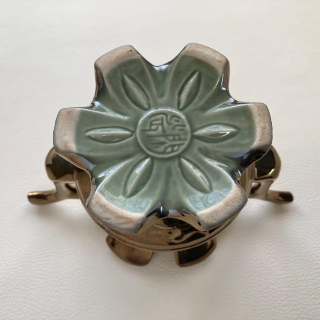 ティーポット カップ 茶器 置物 陶磁器 金色 装飾品 レトロ ヴィンテージ