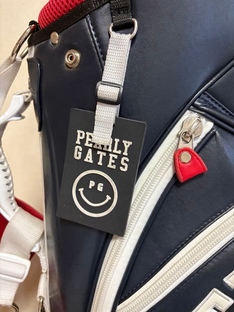 大幅値下げ★PEARLY GATESキャディバッグ⭐️紺・赤 クラブヘッドカバー付