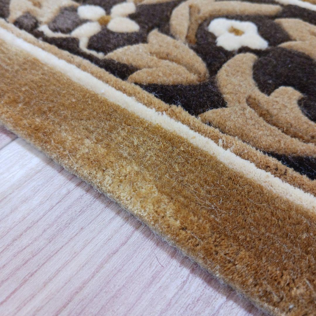 専用Y3140 中国段通 シルク100% 手織り ハンドカット 123×70㎝