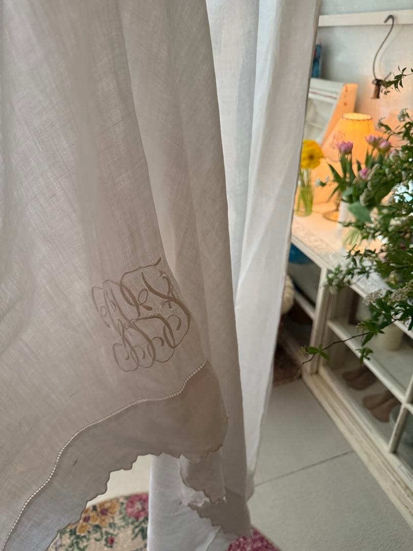 フランスアンティークஐ⋆*モノグラムの透け感が素敵なカーテンஐ⋆*レア❤︎