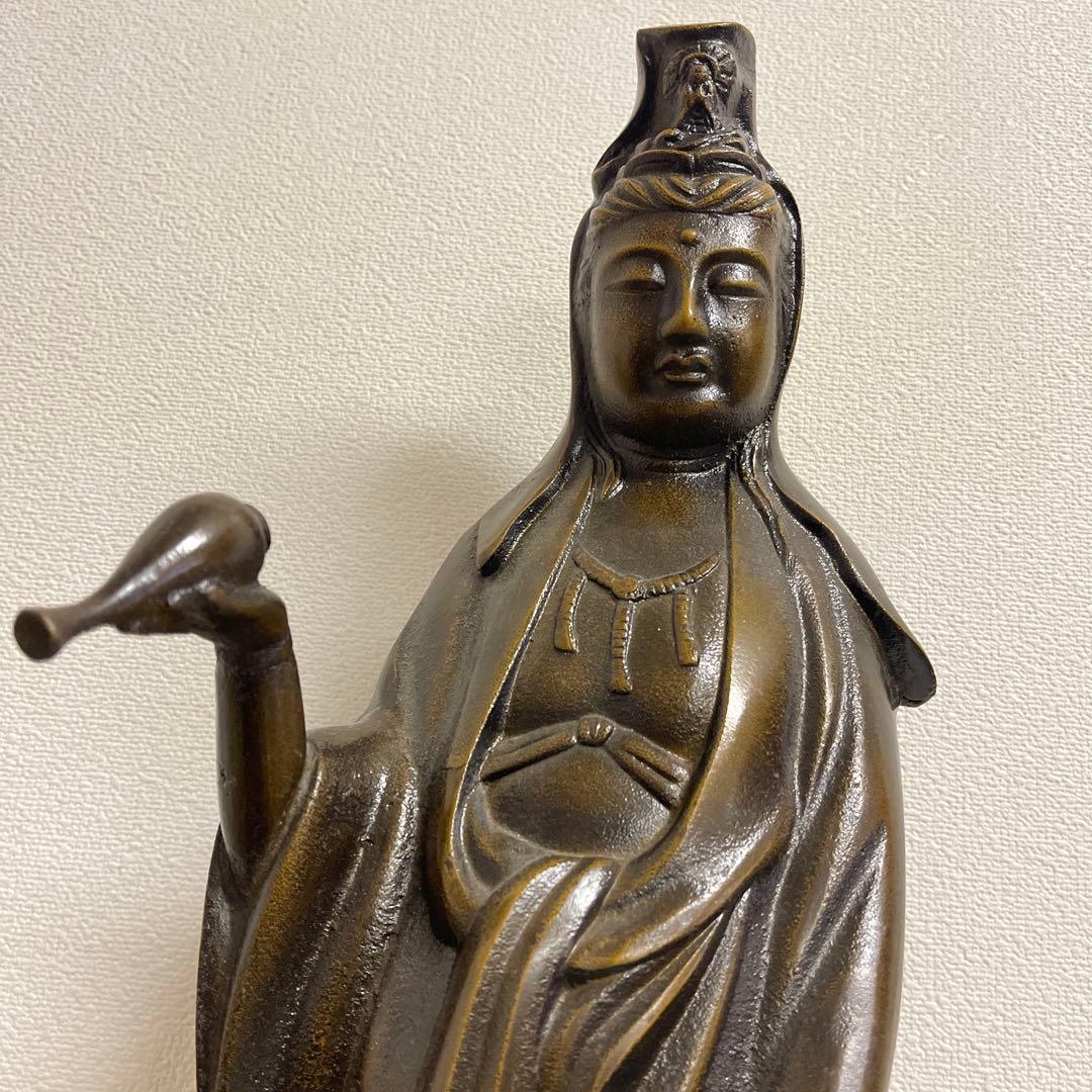 悲母観音　高さ約62センチ　狩野芳崖　鉄製　やや傷あり