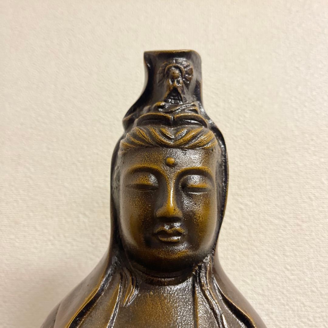 悲母観音　高さ約62センチ　狩野芳崖　鉄製　やや傷あり