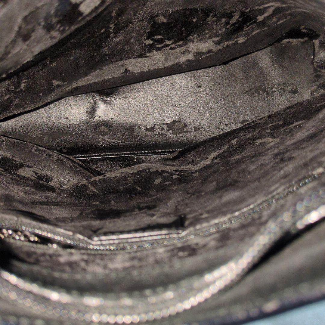 【中古品】【GUCCI】バンブー　黒　ロゴ　難あり