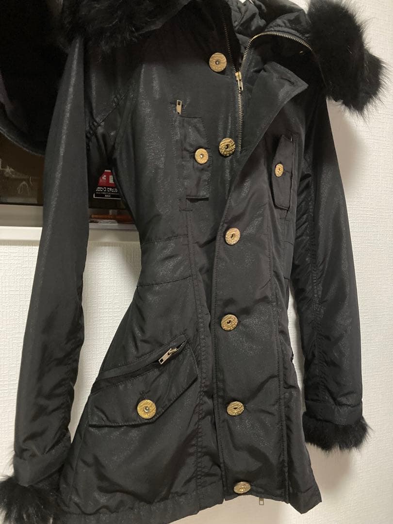 ブラックファー付きモッズコート Fサイズ