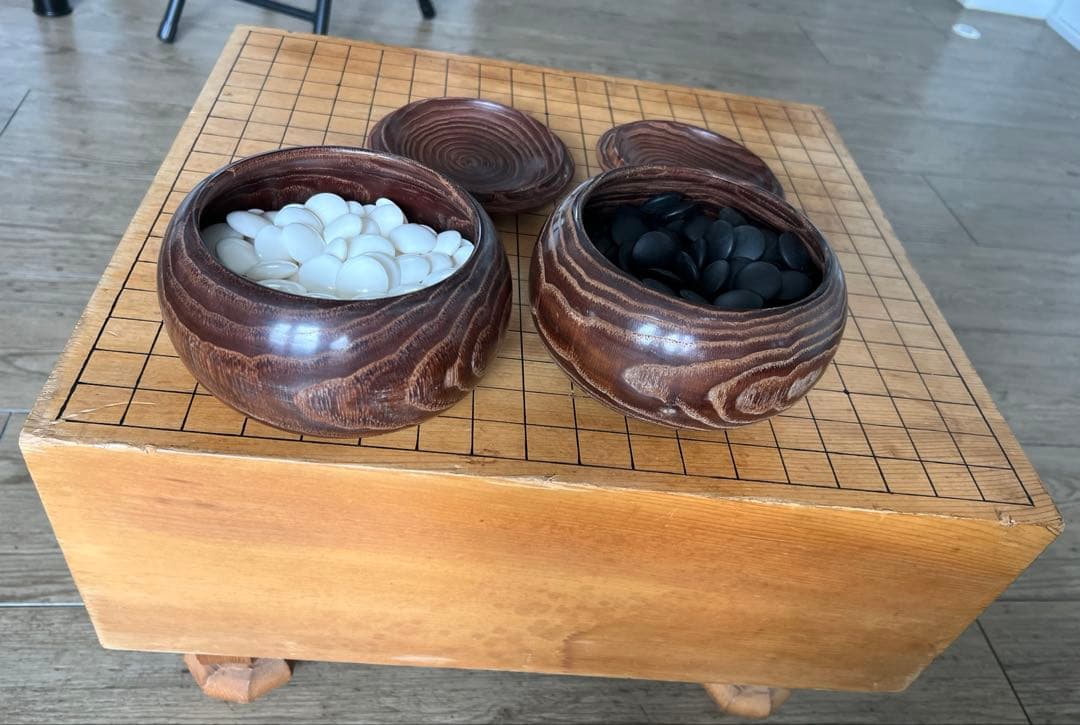 木製囲碁セット 黒白石付き