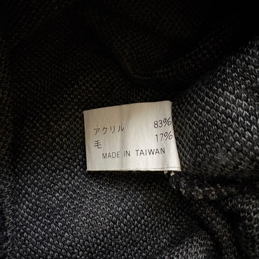 ポロニット　幾何学模様　ボタニカル　総柄　ハーフボタン　襟袖裾切替　レトロ　古着