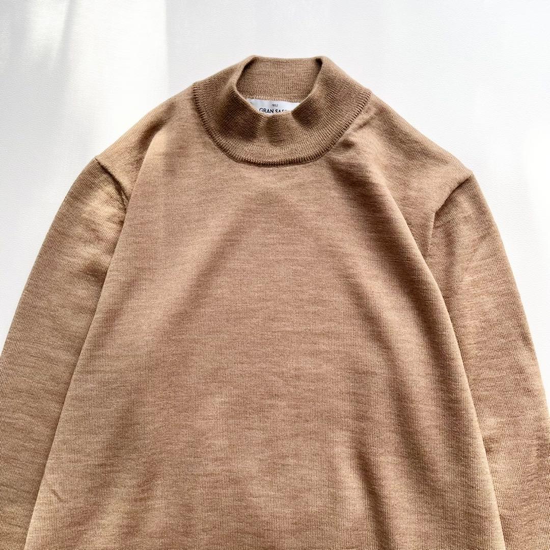美品『Gran Sasso』モックネック／プルオーバーニット／ウール／M／春秋冬