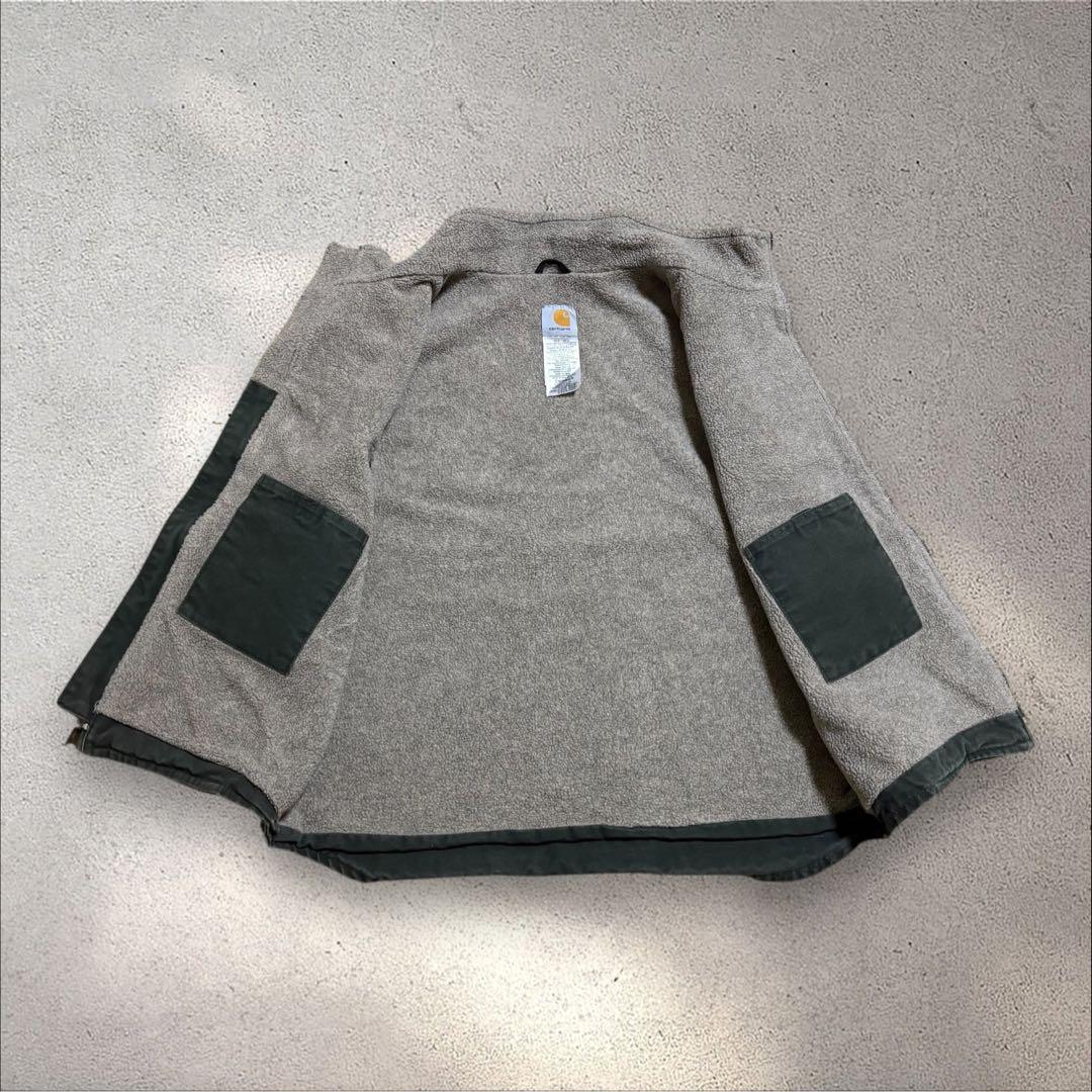 【N86】Carhartt ダック地モックネックベストXLボア裏地フェード