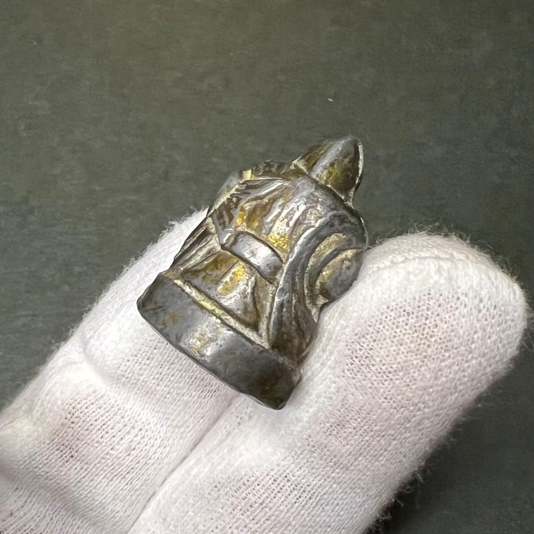 ◎古道具 庵々◎江戸時代後期 古銅製 恵比寿像 懐中仏◎神像豆仏鍍金痕有中空鋳造