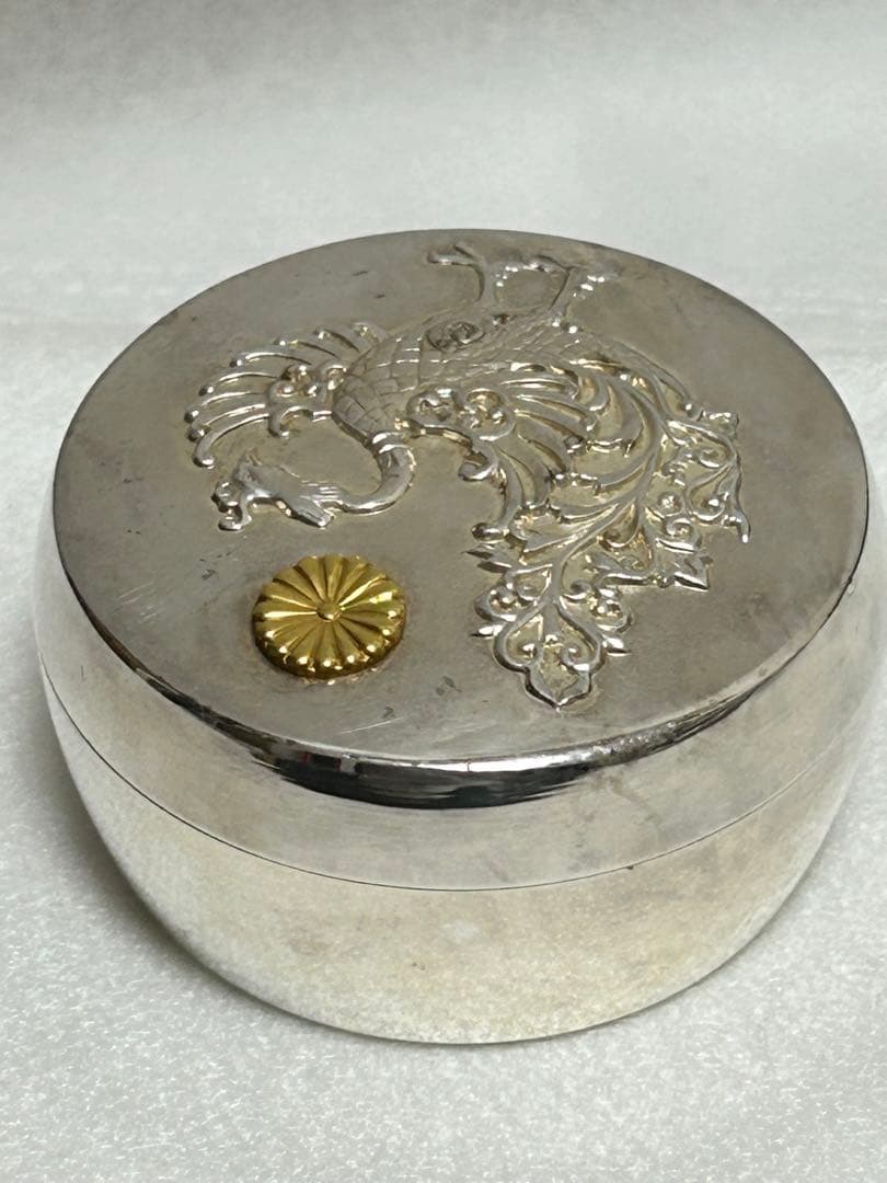 ★皇室御下賜品★ 上皇陛下 平成即位の礼 ボンボニエール 棗型鳳凰文　桐箱付き